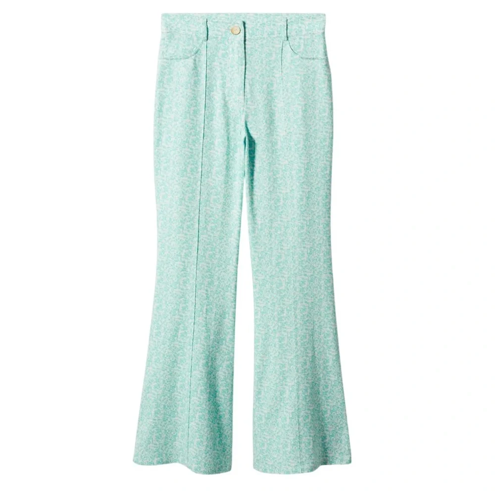 MANGO NWT Floral Linen Blend Flare Pants in Sz 2, 4 & 6